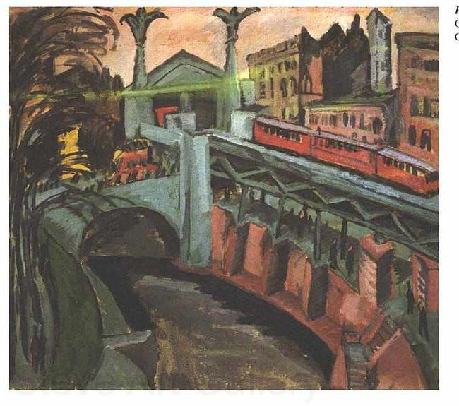 Ernst Ludwig Kirchner Hallesches Tor, Berlin Norge oil painting art
